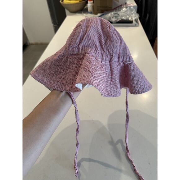 Guthrie Lane Baby Size Large Hat Striped Red Off White 100% Cotton Prairie - Picture 4 of 8